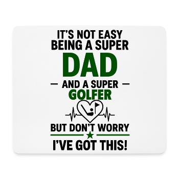 Herz + Golf – Super Papa Golfspieler - Mousepad (Querformat) - Weiß - Vorne