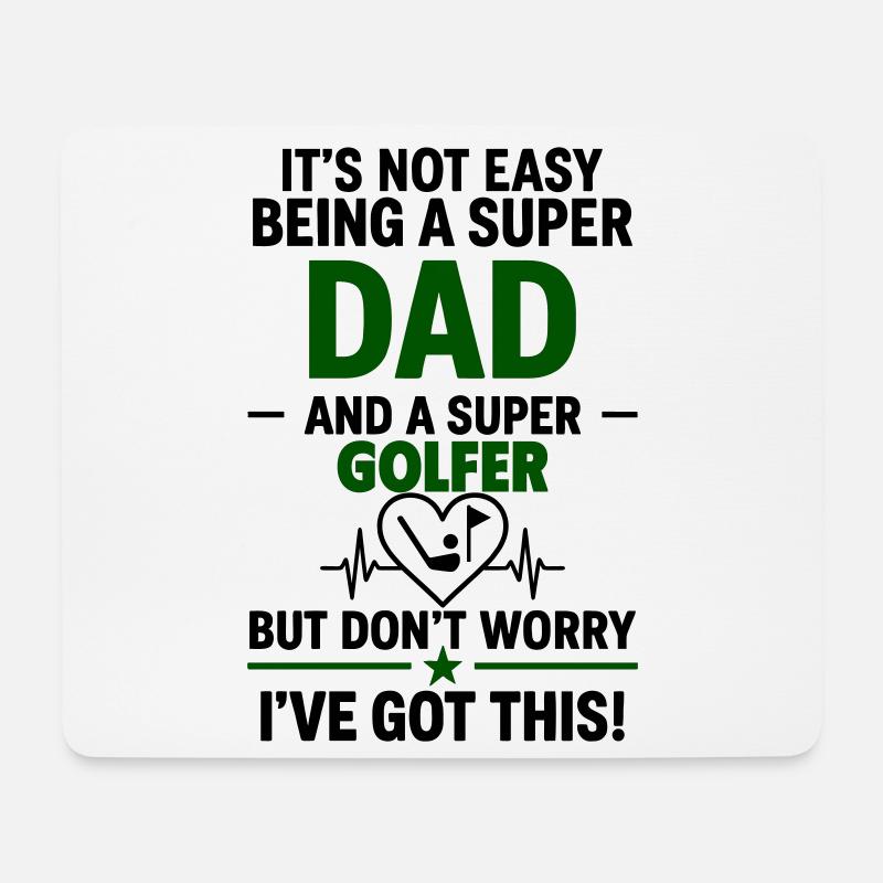 Herz + Golf – Super Papa Golfspieler - Mousepad (Querformat) - Weiß