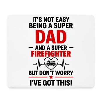 Heart + Firefighter – Super Firefighter Dad - Mouse Pad (horizontal) - white - Front