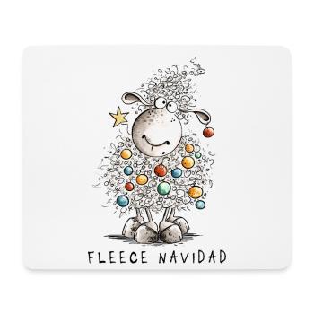 Fleece Navidad Weihnachtsschaf Cartoon Schaf - Mousepad (Querformat) - Weiß - Vorne