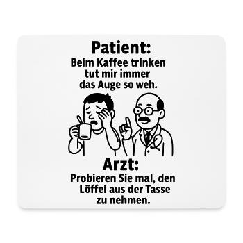 witziger spruch kaffee trinken - Mousepad (Querformat) - Weiß - Vorne