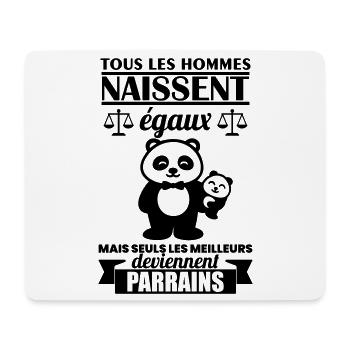 Motif Parrain Panda – Cadeau Meilleur Parrain - Tapis de souris (format paysage) - blanc - Devant