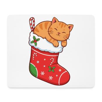 Kuschelkater im festlichen Stiefel - Mousepad (Querformat) - Weiß - Vorne