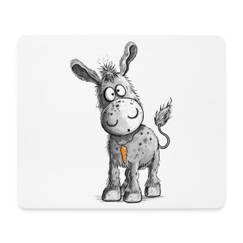 Carrot Pendant Donkey Cartoon - Mouse Pad (horizontal) - white - Front