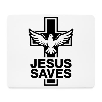 Jesus Saves Cross Dove - Mouse Pad (horizontal) - white - Front