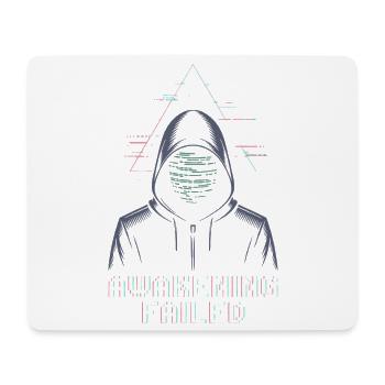 Awakening Failed – Glitch in Kapuze - Mousepad (Querformat) - Weiß - Vorne