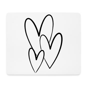 Herzen - Mousepad (Querformat) - Weiß - Vorne