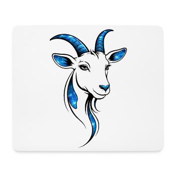 Ziege Lineart Blau – Modernes Tiermotiv - Mousepad (Querformat) - Weiß - Vorne