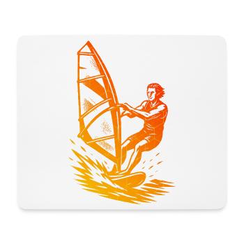 Illustration de planche à voile pour la planche à voile - Tapis de souris (format paysage) - blanc - Devant