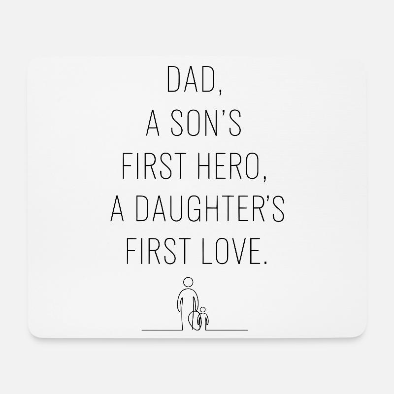 Papa Der Erste Held Des Sohnes Erste Liebe Tochter - Mousepad (Querformat) - Weiß