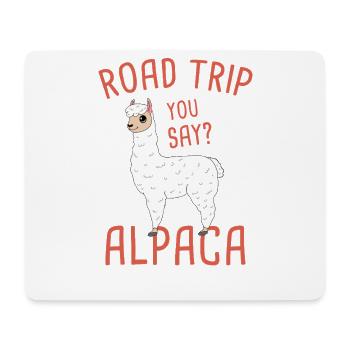 Alpaca My Jeep Funny Road Trip Alpaca Pun Design - Mouse Pad (horizontal) - white - Front
