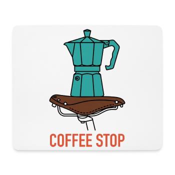 Aqua Moka Pot Coffee Stop - Mouse Pad (horizontal) - white - Front