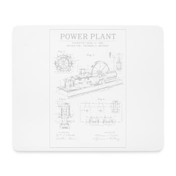 Industrie-Blueprint-Kraftwerk - Mousepad (Querformat) - Weiß - Vorne
