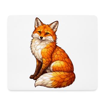 Fox Motif Stained Glass Window Look Animal Motif - Mouse Pad (horizontal) - white - Front