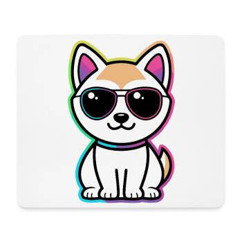 Cat Neon Rainbow Glasses - Mouse Pad (horizontal) - white - Front