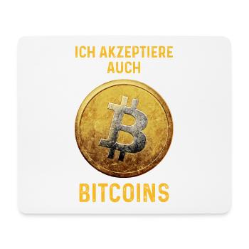 Bitcoin Akzeptanz Motiv - Mousepad (Querformat) - Weiß - Vorne