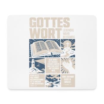 Gottes Wort lebendig wahr beständig - Mousepad (Querformat) - Weiß - Vorne