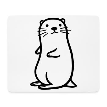 loutre - Tapis de souris (format paysage) - blanc - Devant