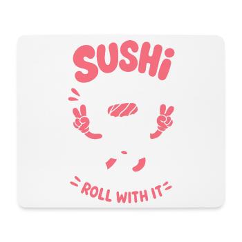 Sushi Mood Roll With It Pink - Mousepad (Querformat) - Weiß - Vorne
