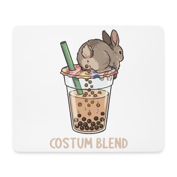 Bubble Tea Boba Drôle de Lapin mignon - Tapis de souris (format paysage) - blanc - Devant