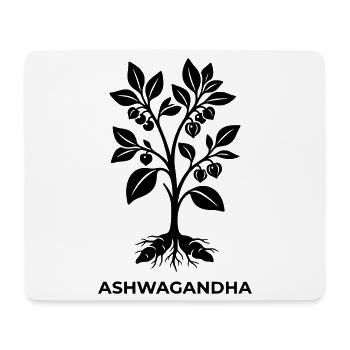 Ashwagandha Plant Silhouette - Mouse Pad (horizontal) - white - Front