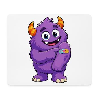 Lila Monster mit Pflaster - Mousepad (Querformat) - Weiß - Vorne