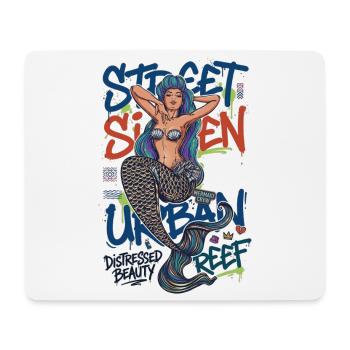 Sirène de rue Sirène urbaine Graffiti Streetwear Art - Tapis de souris (format paysage) - blanc - Devant