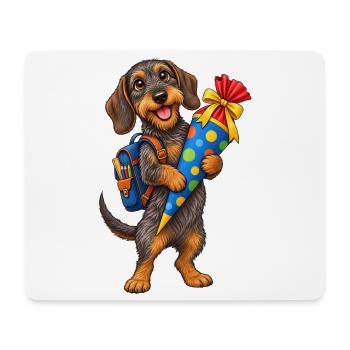 Dachshund Back to School – School Enrollment with School Cone - Mouse Pad (horizontal) - white - Front