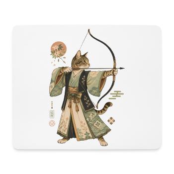 Archer japonais - Tir à l’arc des chats - Tapis de souris (format paysage) - blanc - Devant