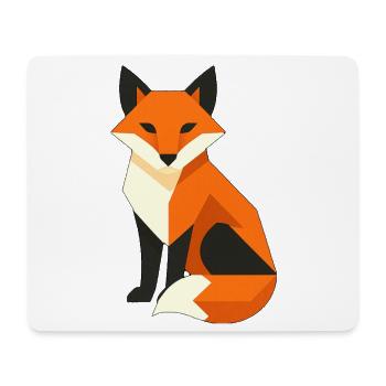 Geometrischer Fuchs – Dark Fox Design - Mousepad (Querformat) - Weiß - Vorne