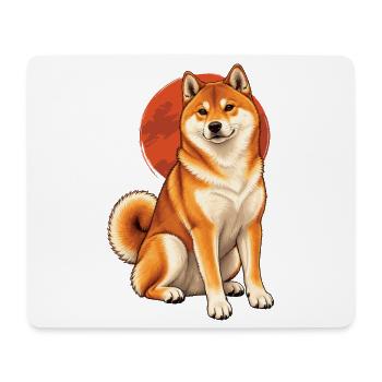 Shiba Inu Hund Japan Style Shirt - Mousepad (Querformat) - Weiß - Vorne