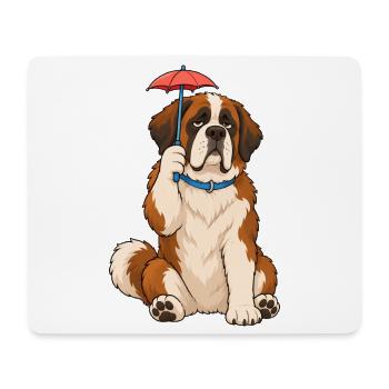 Bernhardiner winziger Regenschirm - Mousepad (Querformat) - Weiß - Vorne