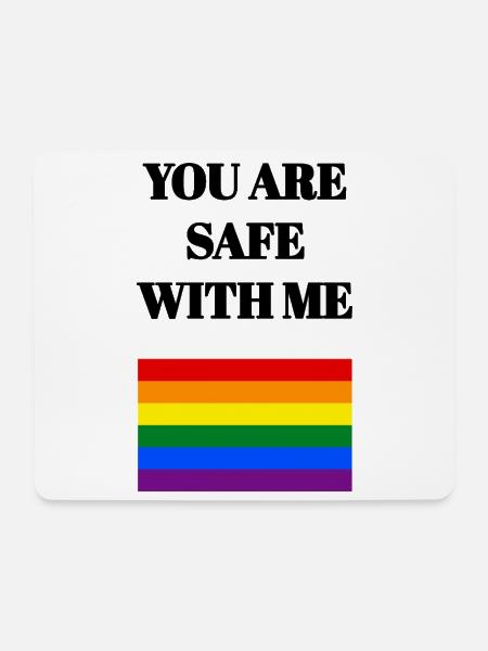 Stolze Verbündete, Regenbogenflagge, du bist bei mir sicher - Mousepad (Querformat) - Weiß