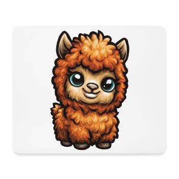 Fluffige Alpaka - Mousepad (Querformat) - Weiß - Vorne