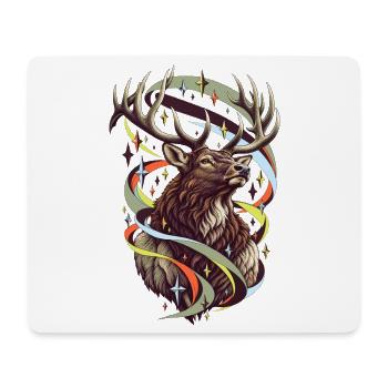 Elch mit Jade-Polarlichtfunken - Mousepad (Querformat) - Weiß - Vorne