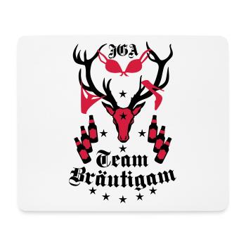 173 Hirsch JGA Team Bräutigam Bier Freunde - Mousepad (Querformat) - Weiß - Vorne