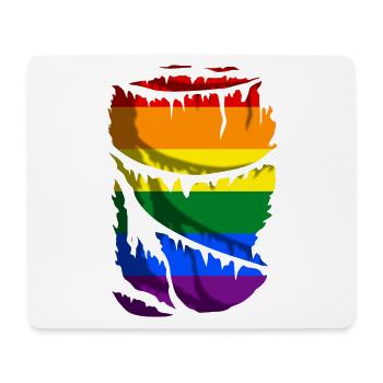 Drapeau de la Gay Pride LGBT - Tapis de souris (format paysage) - blanc - Devant