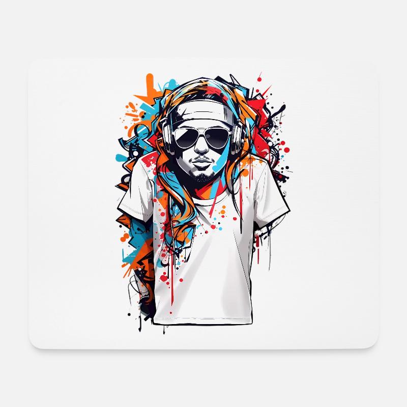 Abstrakte Hipster Kunst - Mousepad (Querformat) - Weiß