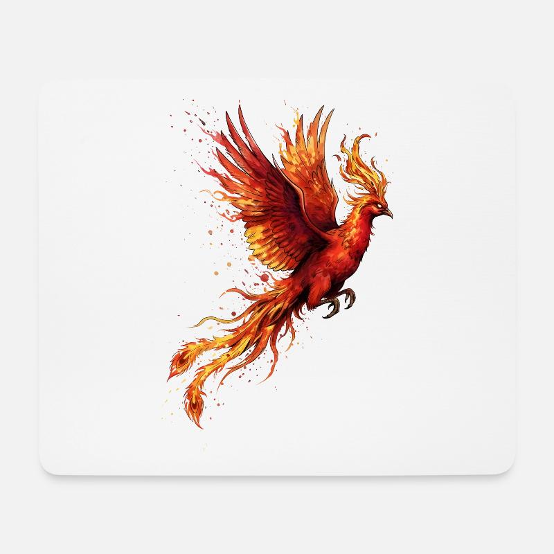 Phönix Feuersturm - Mousepad (Querformat) - Weiß
