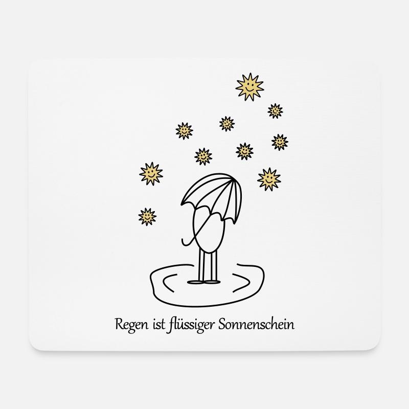 Regen ist flüssiger Sonnenschein farbig - Mousepad (Querformat) - Weiß