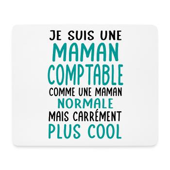Maman comptable comme maman normale plus cool - Tapis de souris (format paysage) - blanc - Devant