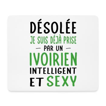 Désolée déjà prise par un Ivoirien sexy - Tapis de souris (format paysage) - blanc - Devant
