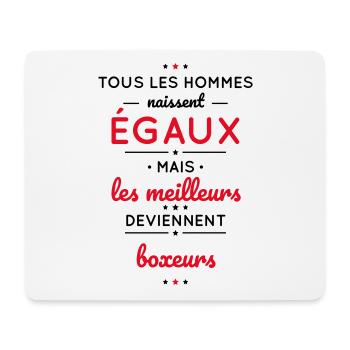 Hommes égaux les meilleurs deviennent boxeurs - Tapis de souris (format paysage) - blanc - Devant