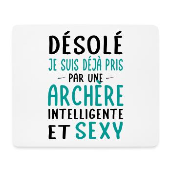 Désolé déjà pris par une archère sexy - Tapis de souris (format paysage) - blanc - Devant