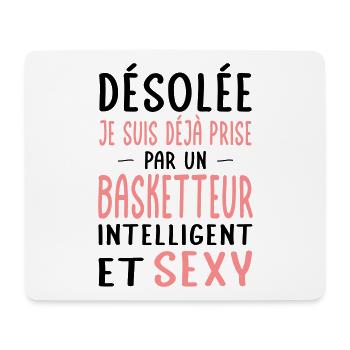 Désolée déjà prise par un basketteur sexy - Tapis de souris (format paysage) - blanc - Devant