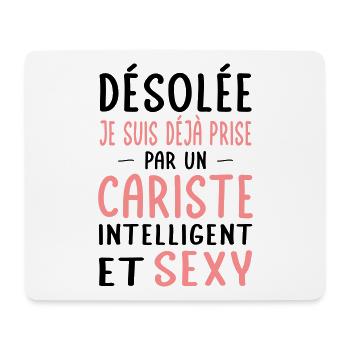 Désolée déjà prise par un cariste sexy - Tapis de souris (format paysage) - blanc - Devant