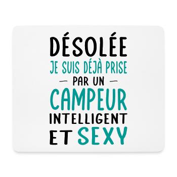 Désolée déjà prise par un campeur sexy - Tapis de souris (format paysage) - blanc - Devant