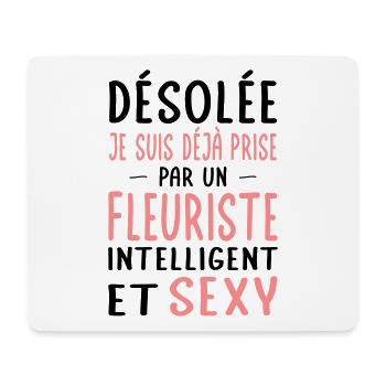 Désolée déjà prise par un fleuriste sexy - Tapis de souris (format paysage) - blanc - Devant