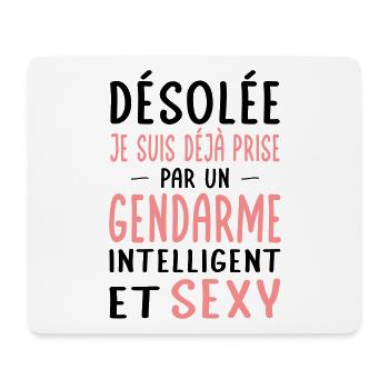 Désolée déjà prise par un gendarme sexy - Tapis de souris (format paysage) - blanc - Devant