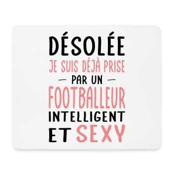 Désolée déjà prise par un footballeur sexy - Tapis de souris (format paysage) - blanc - Devant